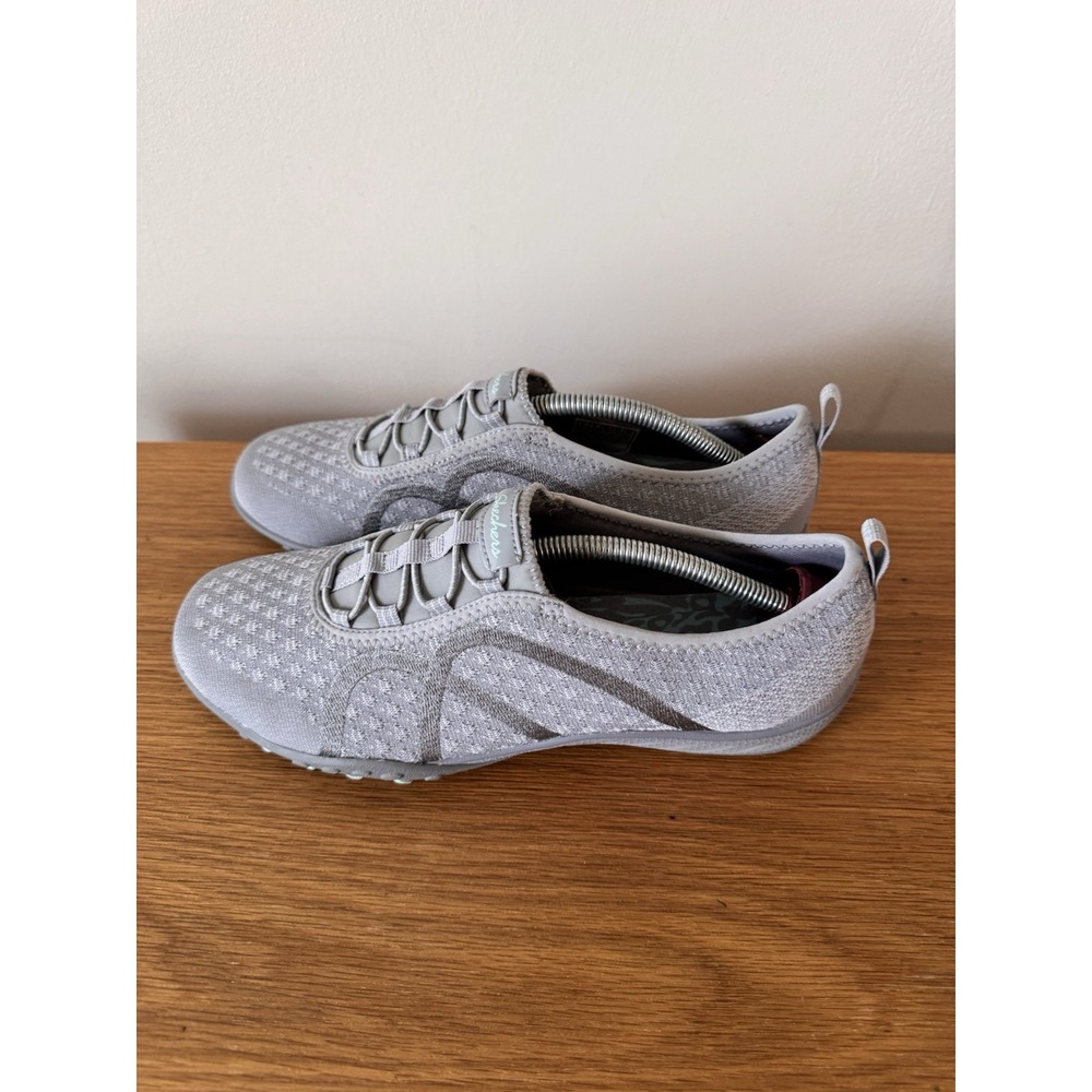 Skechers Breathe Easy Womens Size 9 Comfort Sneakers Gray Lace Up Shoes 23028